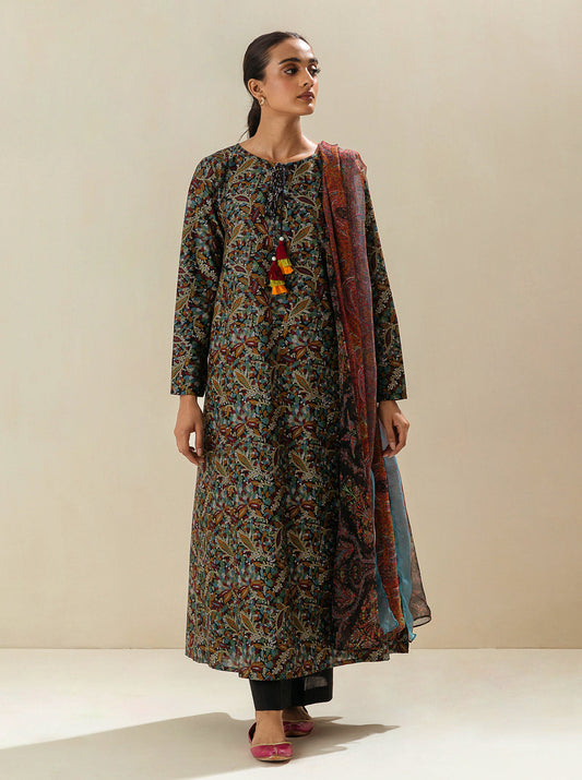 2 PIECE - PRINTED LAWN SUIT - QUEEN OF NIGHT MORBAGH SU_23   