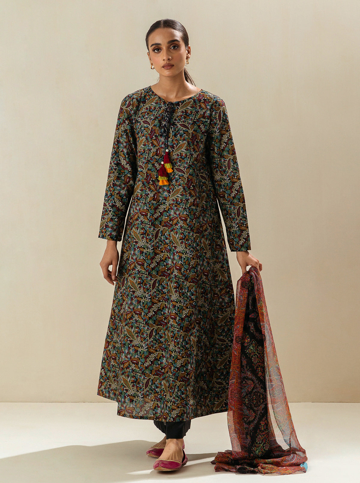 2 PIECE - PRINTED LAWN SUIT - QUEEN OF NIGHT MORBAGH SU_23   