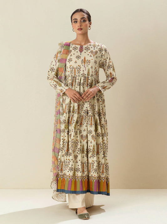 2 PIECE - PRINTED LAWN SUIT - FRAGRANT FOLIAGE BT-MORBAGH SU_24   