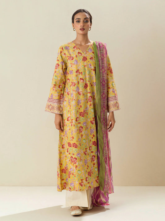 2 PIECE - PRINTED LAWN SUIT -YARROW CREAM MORBAGH SU_23   