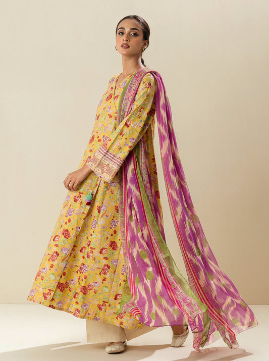 2 PIECE - PRINTED LAWN SUIT -YARROW CREAM MORBAGH SU_23   