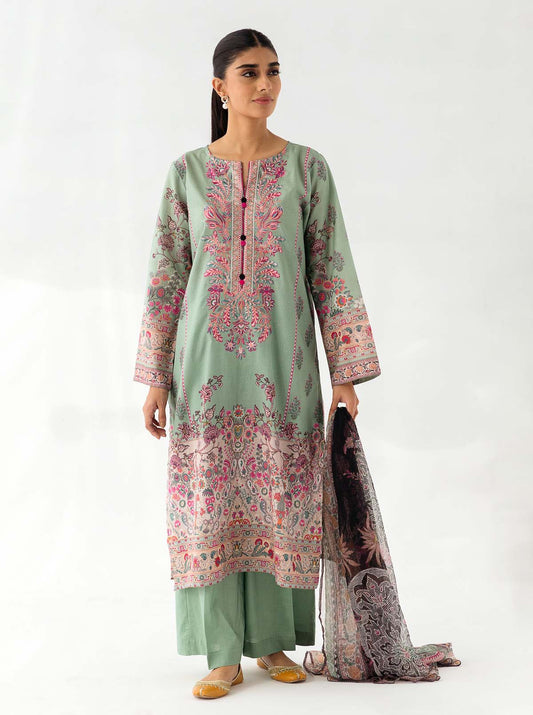 3 PIECE - EMBROIDERED LAWN SUIT - MISTLETOE POMACE MORBAGH SU_23   