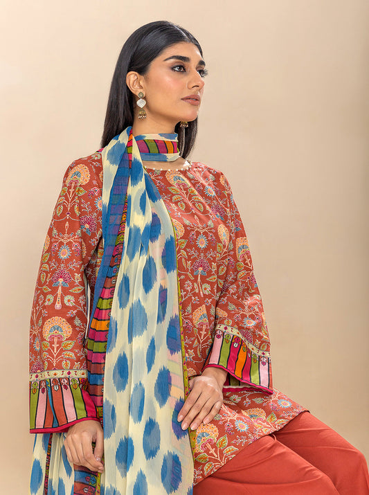 3 PIECE PRINTED LAWN SUIT-AUBURN SKY BT-MORBAGH SU_24   