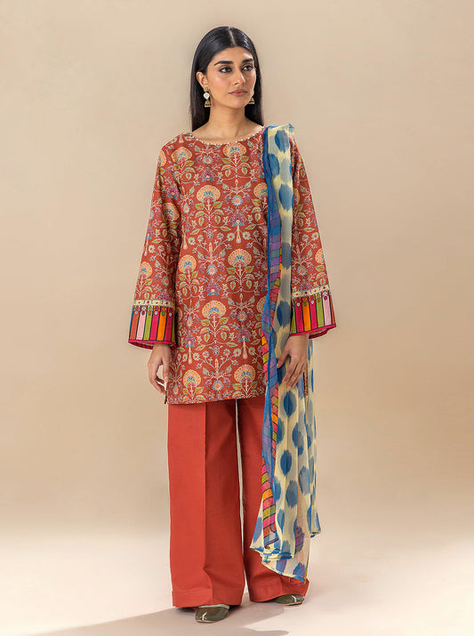 3 PIECE PRINTED LAWN SUIT-AUBURN SKY BT-MORBAGH SU_24   