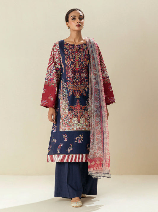 3 PIECE EMBROIDERED LAWN SUIT-PANSY PETALS BT-MORBAGH SU_24   