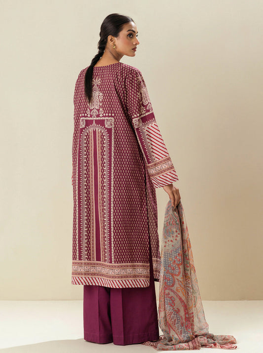 3 PIECE - EMBROIDERED LAWN SUIT - CARMINE FESTIVAL BT-MORBAGH SU_24   