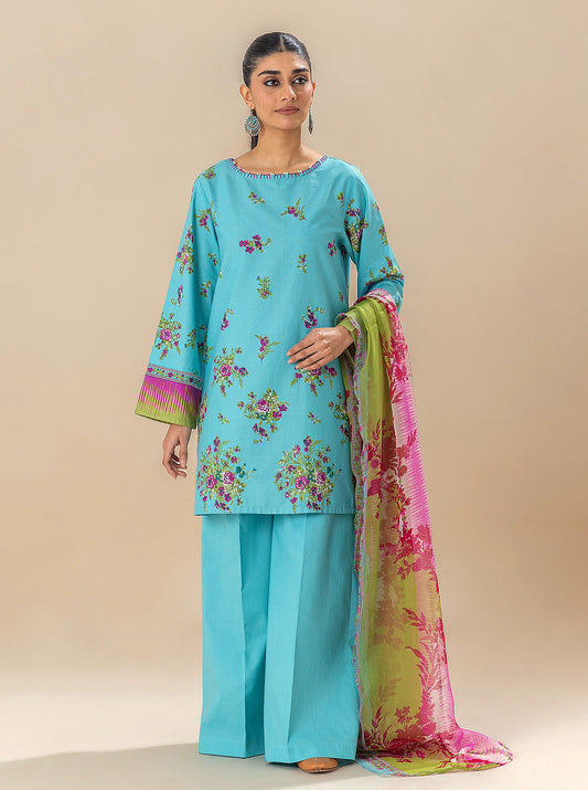 2 PIECE PRINTED LAWN SUIT-TENDER SKY BT-MORBAGH SU_24   