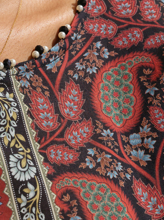 3 PIECE - PRINTED LAWN SUIT - EMBOLDENED PAISLEY MORBAGH SU_23   