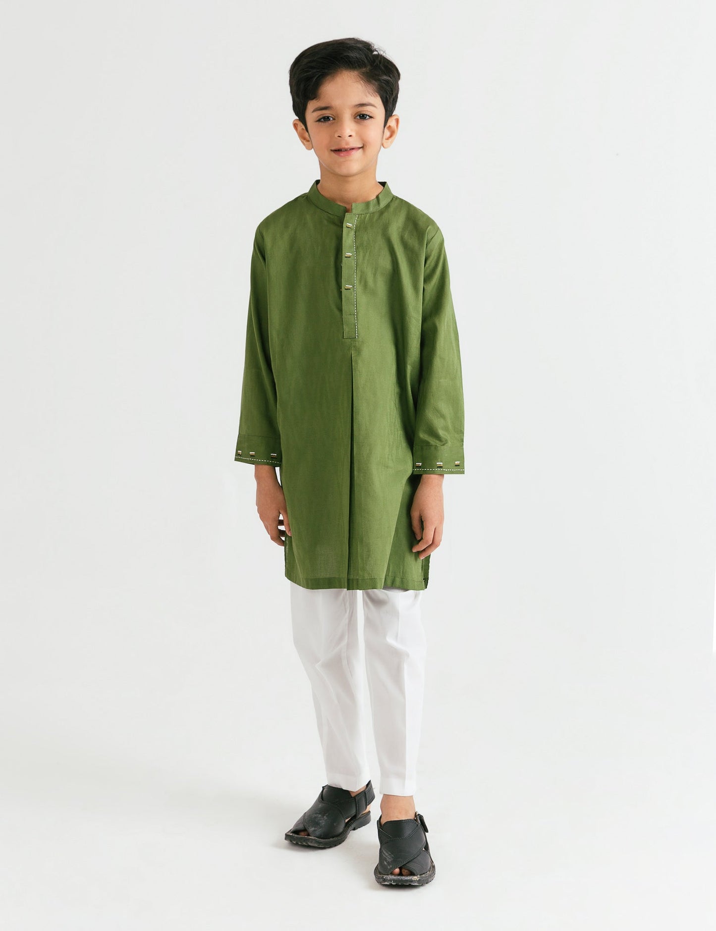 PLEATED JACQUARD KURTA