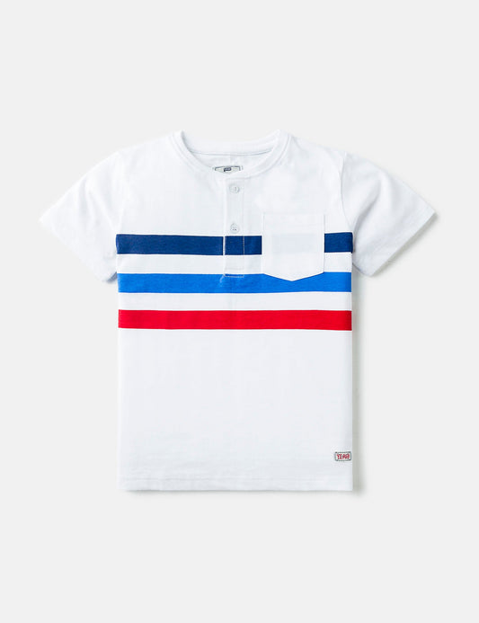 Striped Henley Pocket Tee
