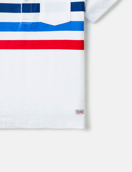 Striped Henley Pocket Tee