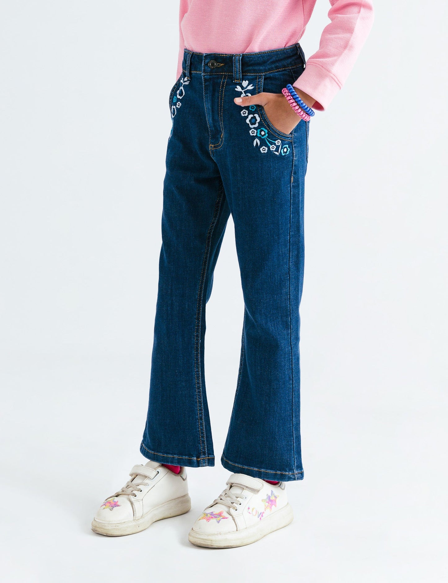 BOOTCUT EMBROIDERED JEANS