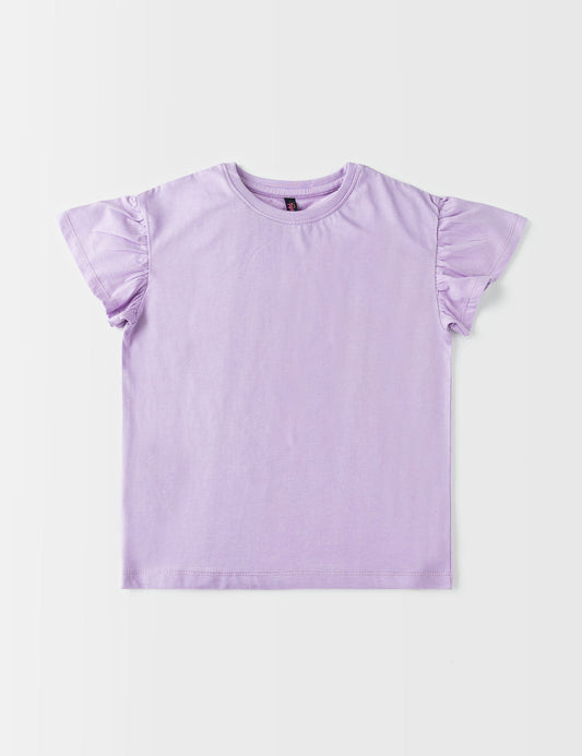 RUFFLED SLEEVED T-SHIRT