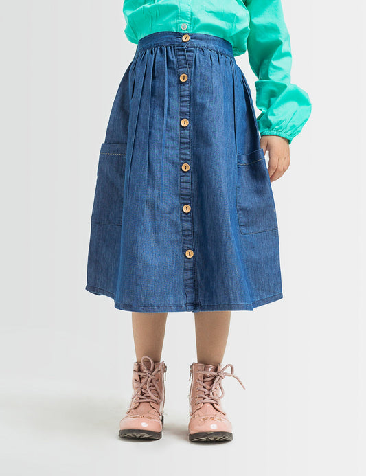 Chambray Button Down Skirt (6295499145368)