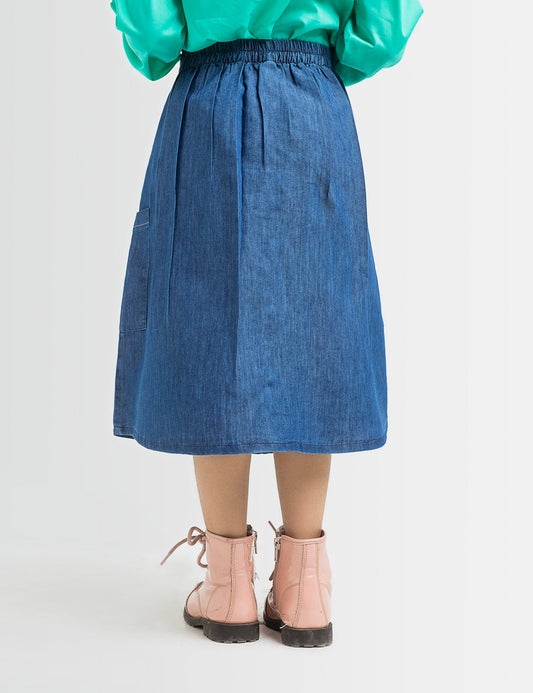 Chambray Button Down Skirt (6295499145368)