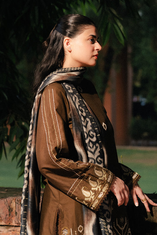 3 PIECE EMBROIDERED LAWN SUIT-UMBER TWIST (UNSTITCHED)