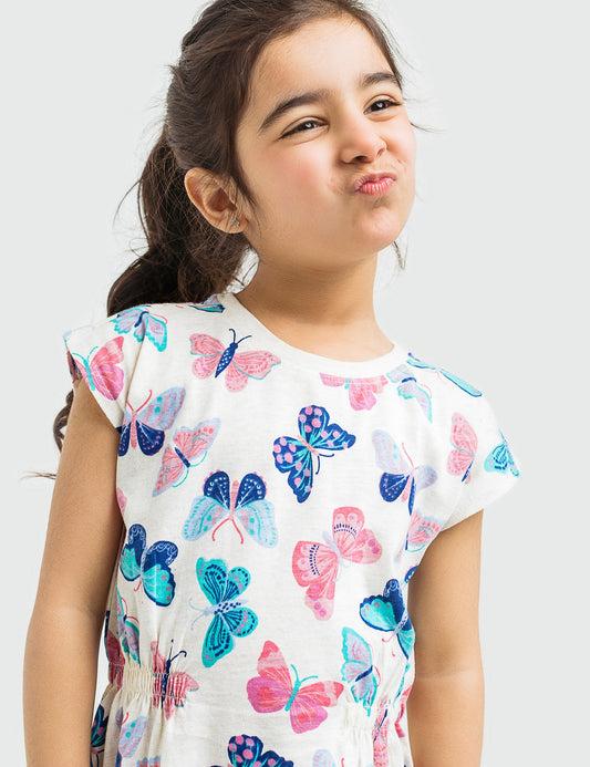 Butterfly Printed Dress (6295500882072)