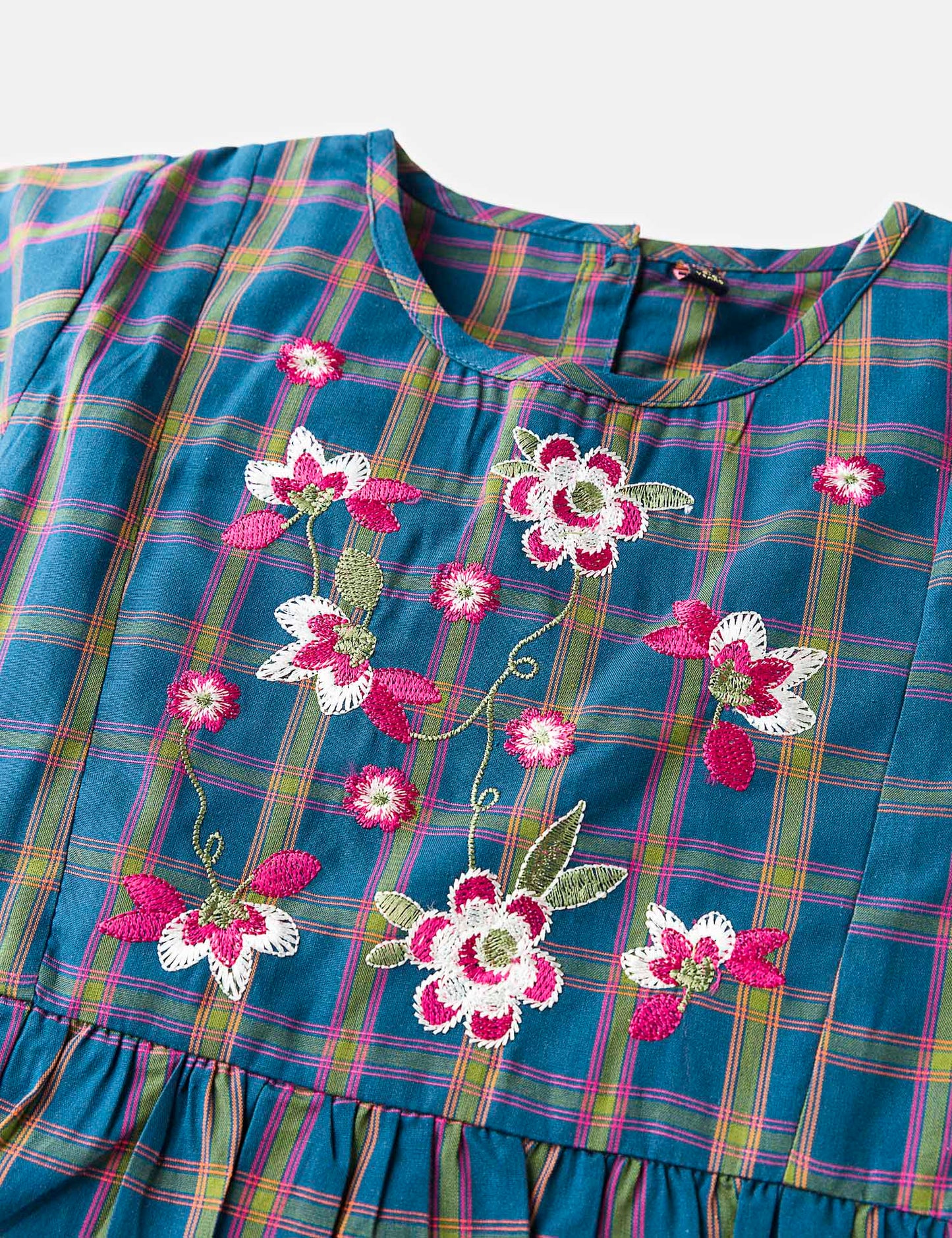 Plaids Embroidered Top (6551401496728)
