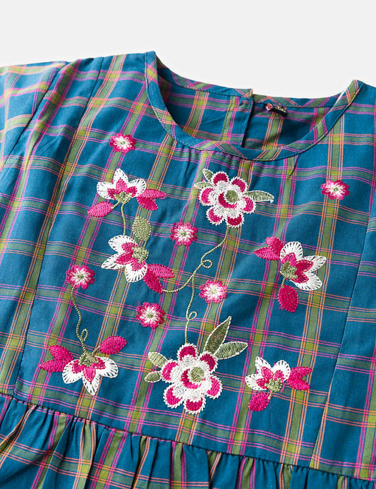 Plaids Embroidered Top (6551401496728)