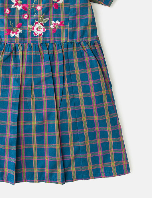 Plaids Embroidered Top
