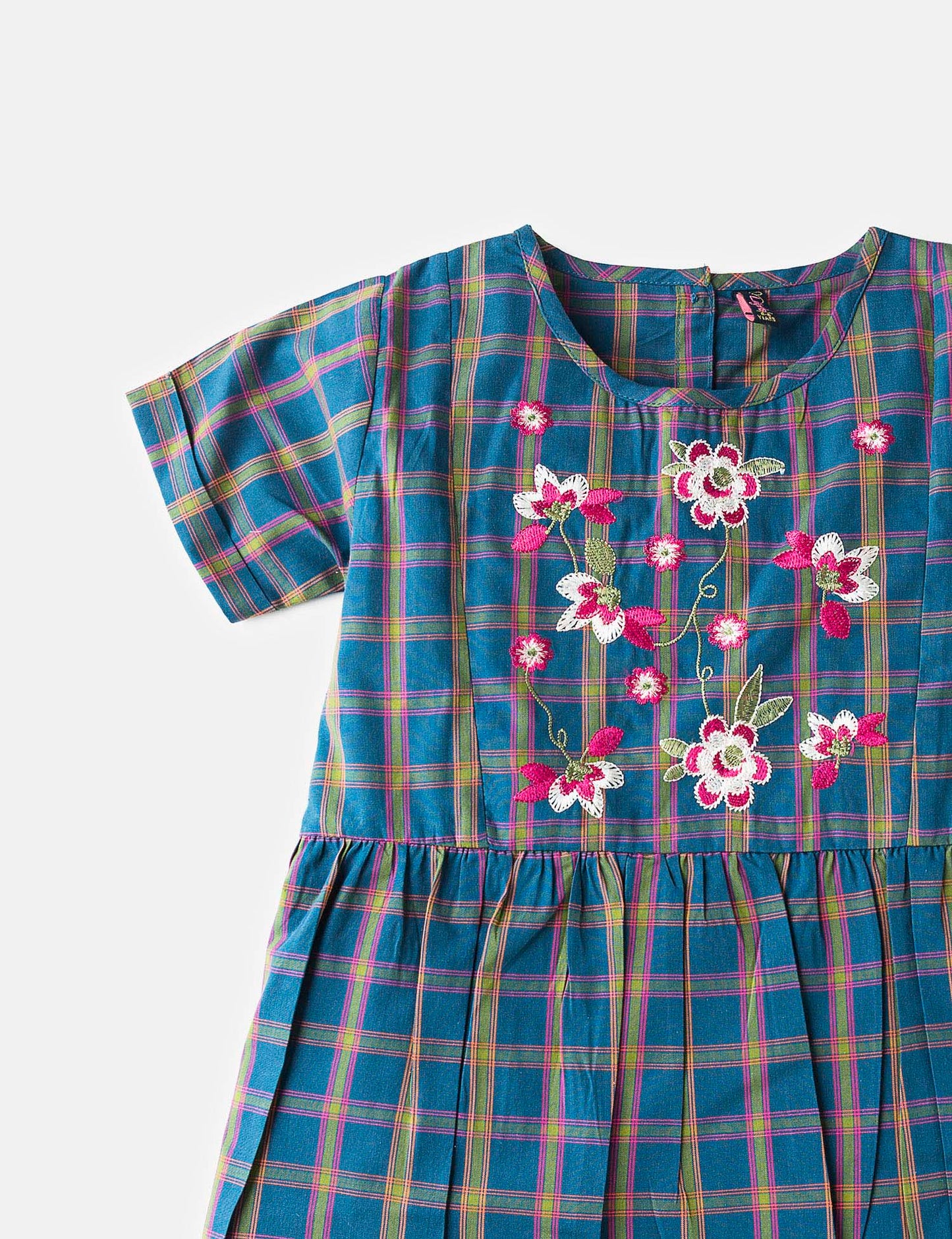 Plaids Embroidered Top