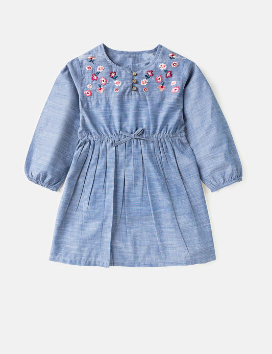 Floral Chambray Dress (6551401529496)