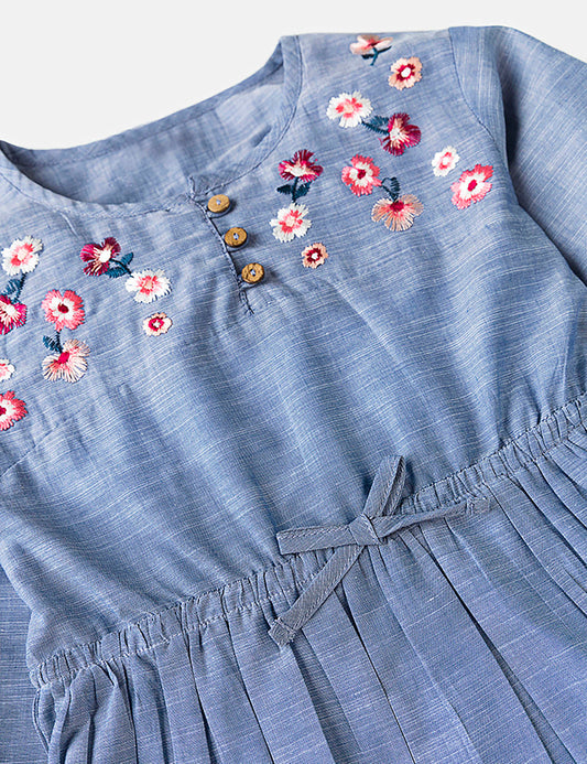 Floral Chambray Dress (6551401529496)