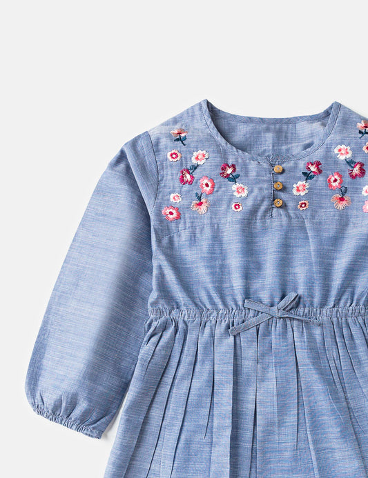 Floral Chambray Dress (6551401529496)