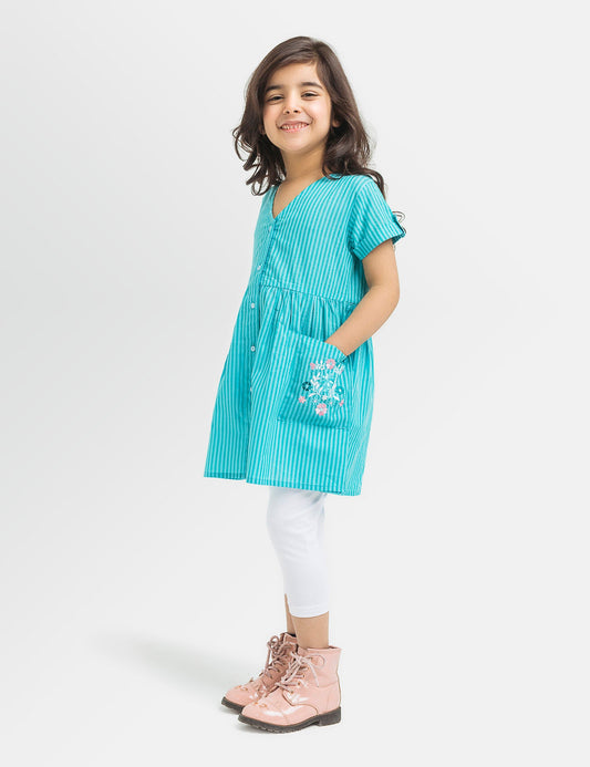 Stripes Embroidered Dress (6295503601816)