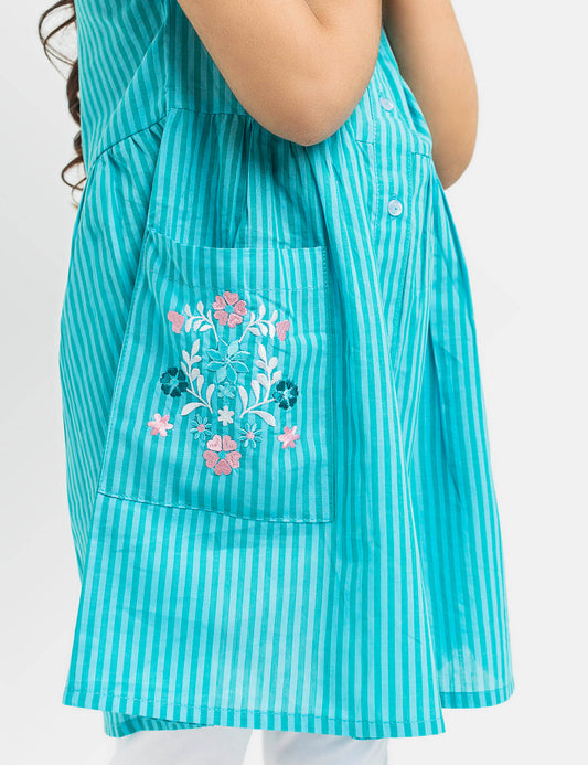 Stripes Embroidered Dress (6295503601816)