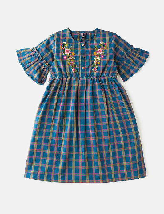 Plaids Embroidered Top (6551401857176)