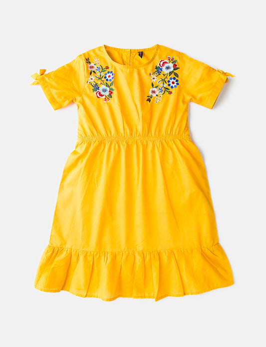 Embroidered Gold Dress