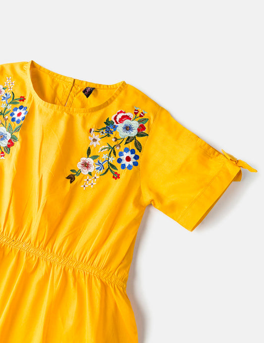 Embroidered Gold Dress
