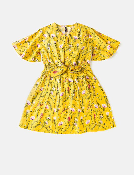 Floral Mustard Dress (6551401955480)