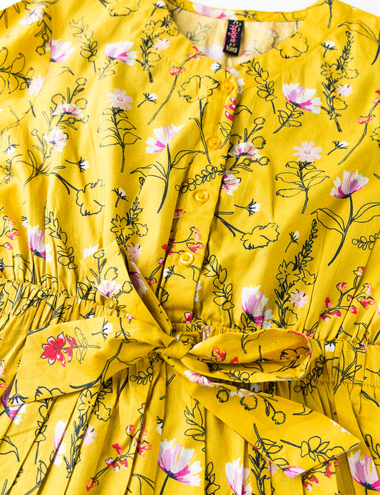 Floral Mustard Dress (6551401955480)