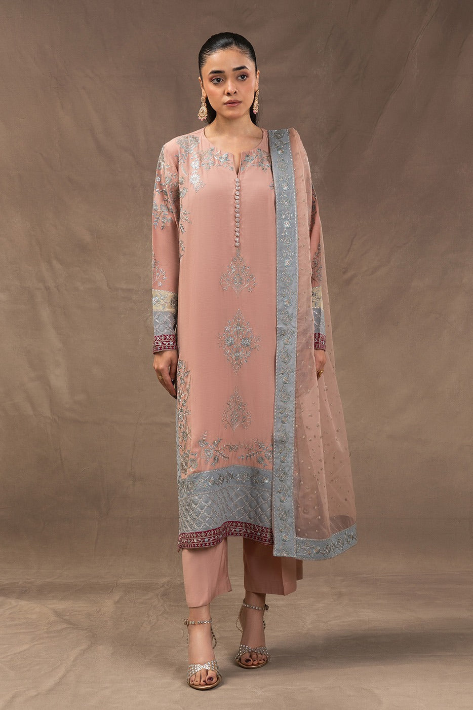 3 PIECE EMBROIDERED RAW SILK SUIT (LUXURY PRET)