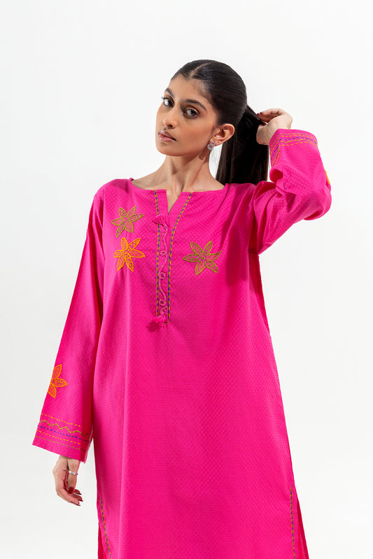 EMBROIDERED SELF JACQUARD SHIRT (PRET)