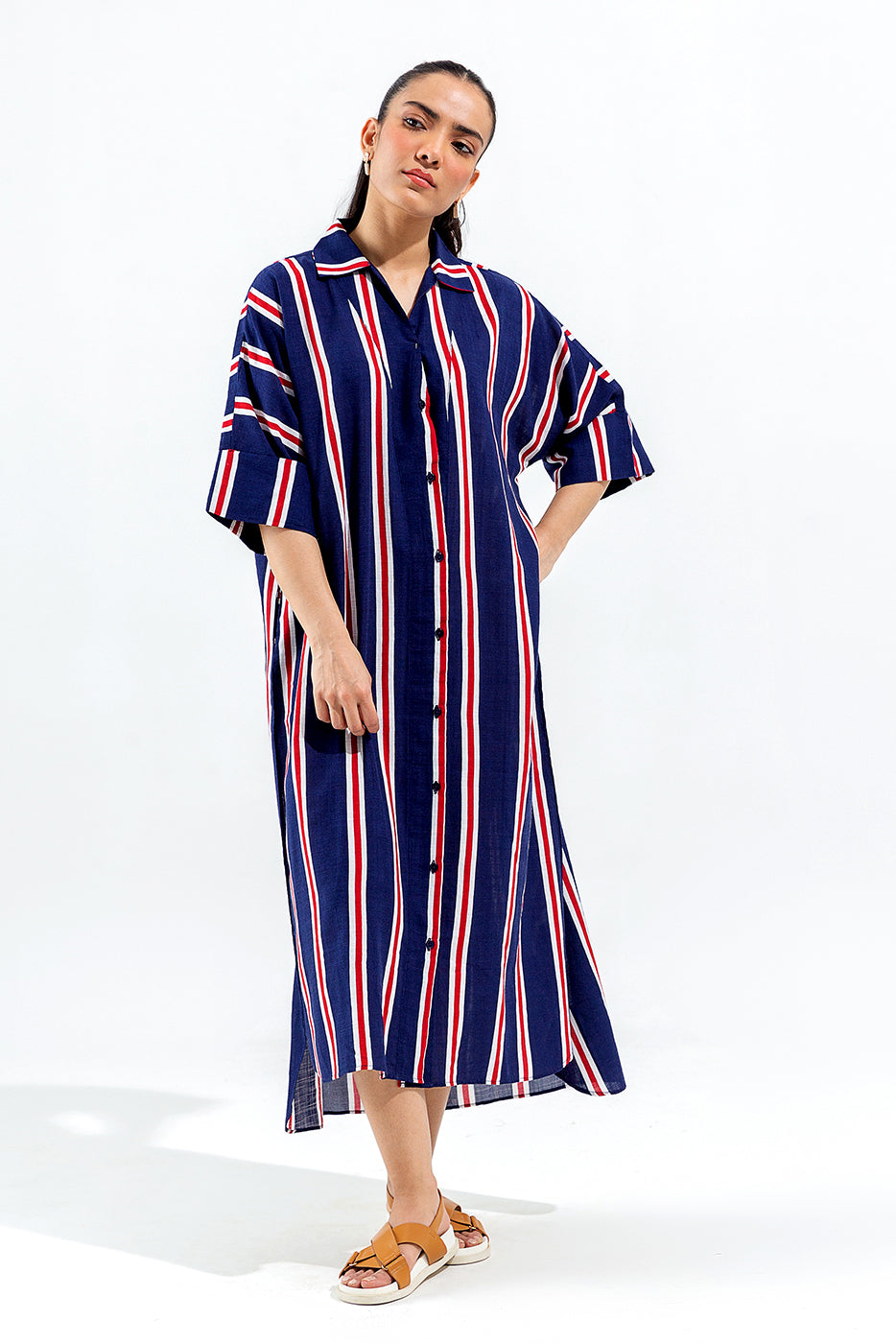STRIPED LONG DRESS