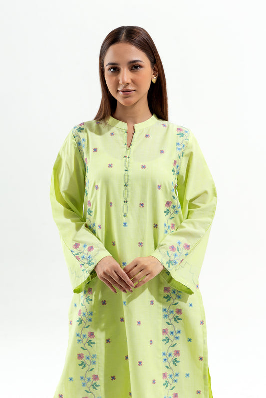 2 PIECE EMBROIDERED CHAMBRAY SUIT (PRET)