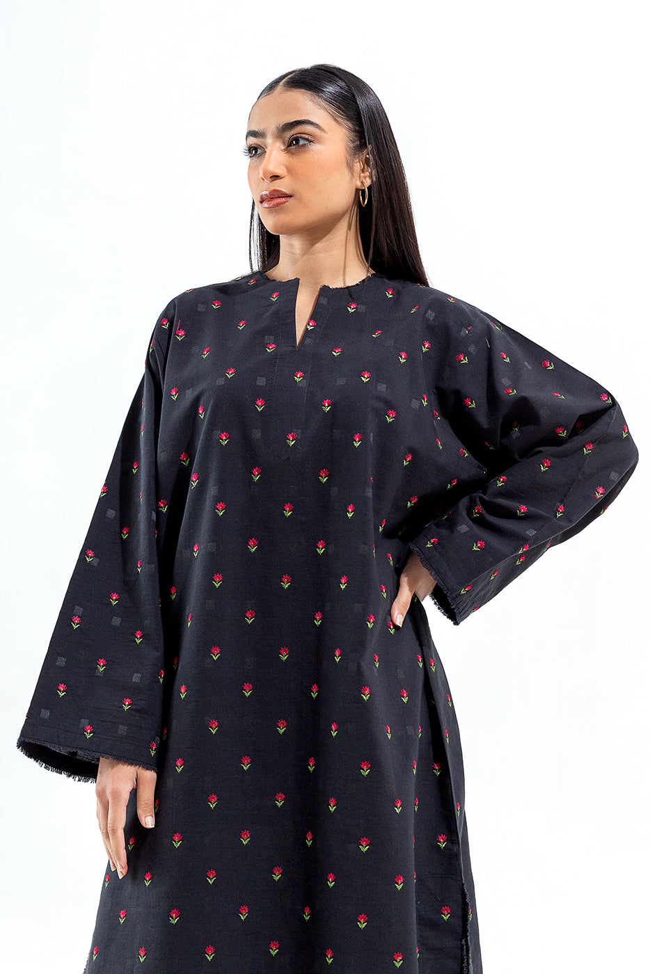 2 PIECE EMBROIDERED DOBBY SUIT (PRET)