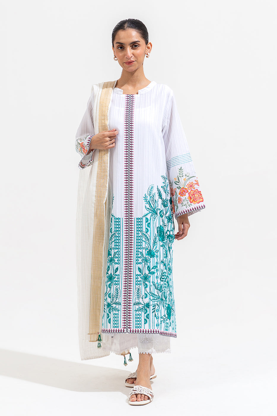 2 PIECE EMBROIDERED JACQUARD SUIT (LUXURY-PRET)