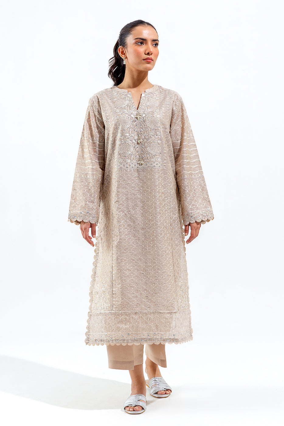 2 PIECE EMBROIDERED FANCY NEPS SUIT (LUXURY PRET)