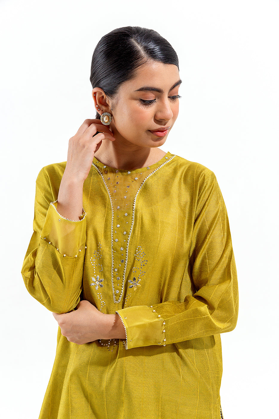 EMBROIDERED TWO TONE SHIRT (LUXURY PRET) - BEECHTREE
