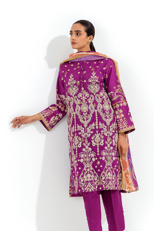 3 PIECE EMBROIDERED LAWN  SUIT (LUXURY PRET)