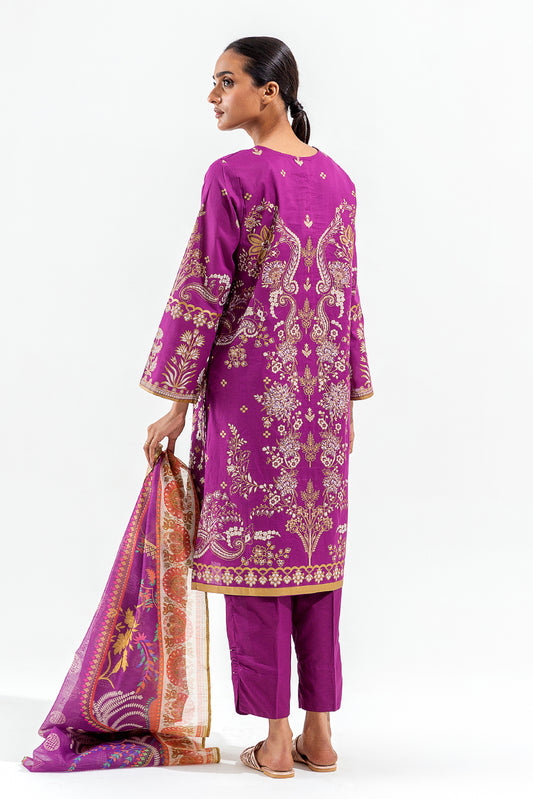 3 PIECE EMBROIDERED LAWN  SUIT (LUXURY PRET)