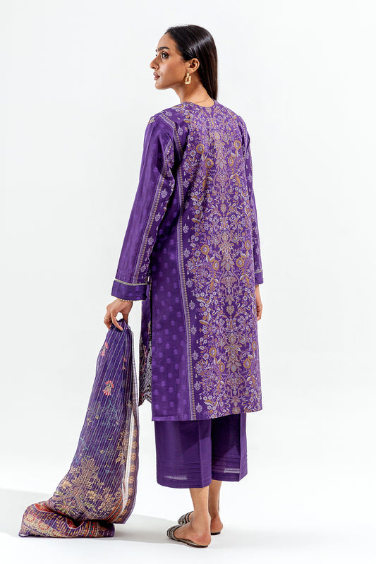 3 PIECE EMBROIDERED LAWN  SUIT (LUXURY PRET)