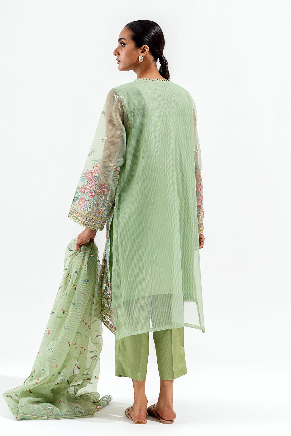 3 PIECE EMBROIDERED ORGANZA NET SUIT (LUXURY PRET)