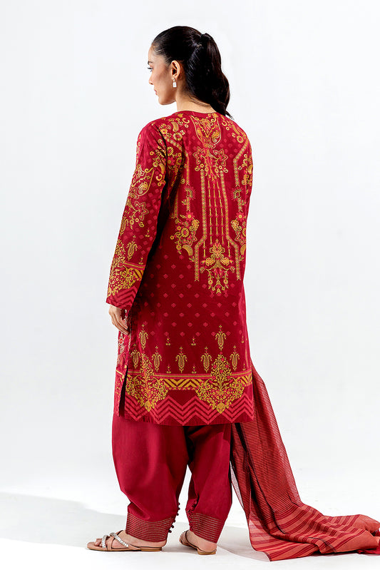 3 PIECE EMBROIDERED LAWN SUIT (LUXURY PRET)