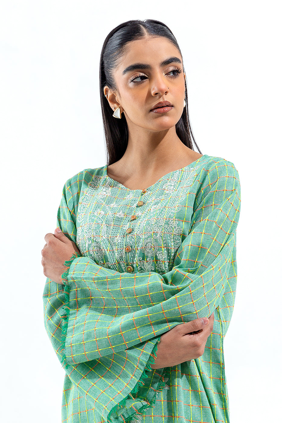 EMBROIDERED YARN DYED SHIRT (PRET)
