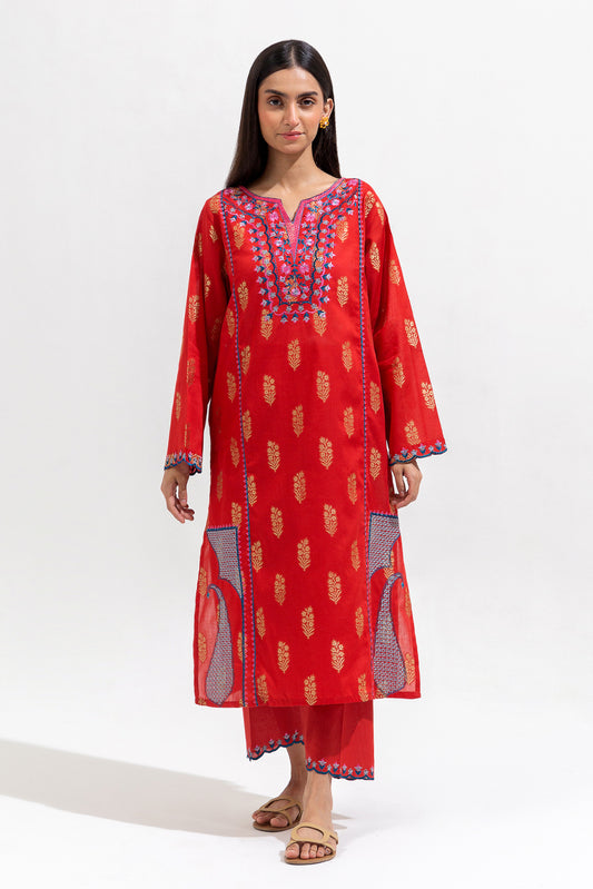 2 PIECE EMBROIDERED JACQUARD SUIT (PRET)